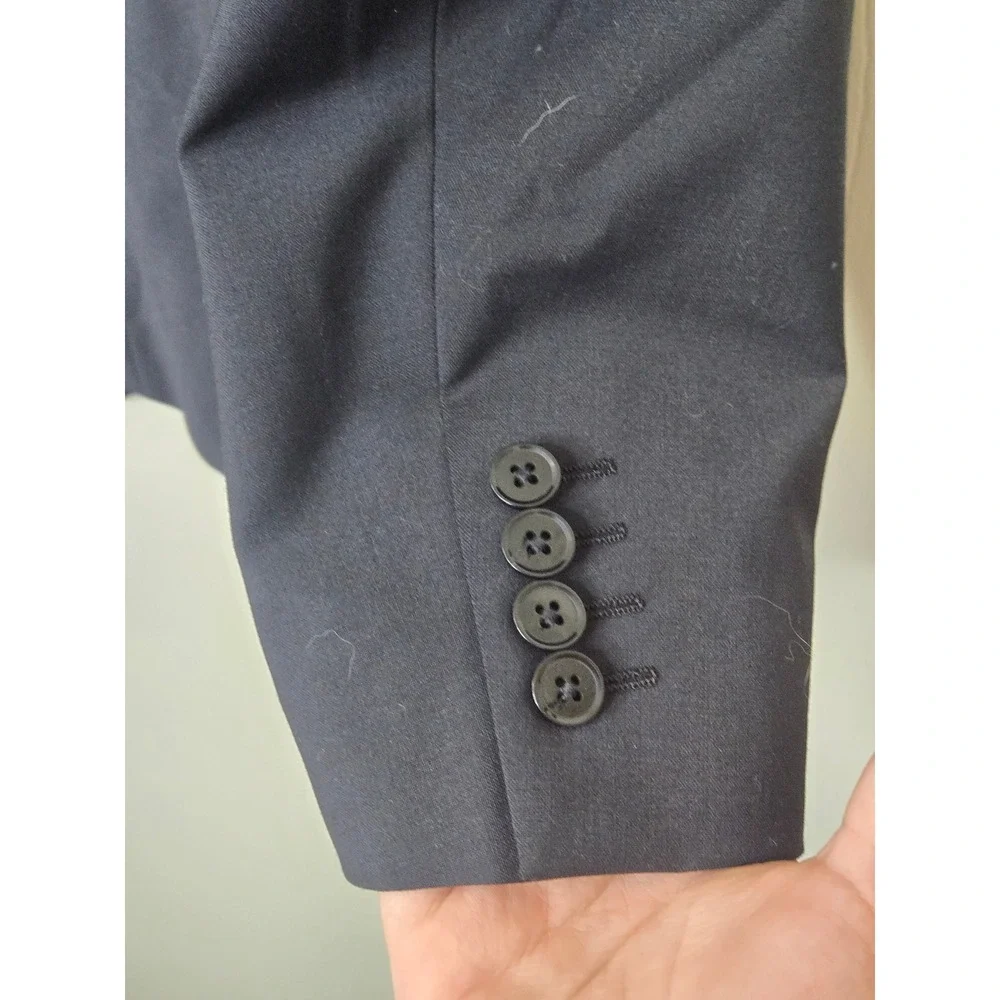 Bar III Mens Slim Fit Black Wool Blend Two Button Blazer Sport Coat Jacket 36R